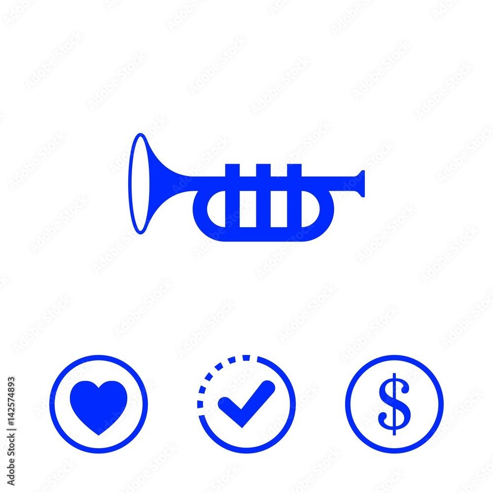 trumpet icon stock vector illustration flat design trumpet icon stock vector illustration flat design