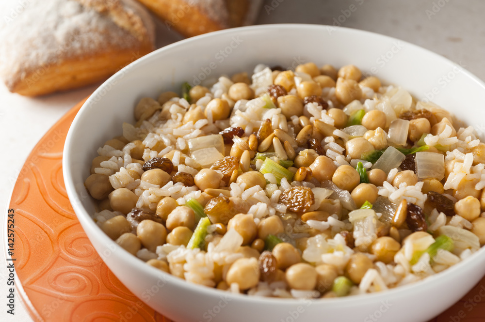 rice with raisins and pine nuts rice with raisins and pine nuts