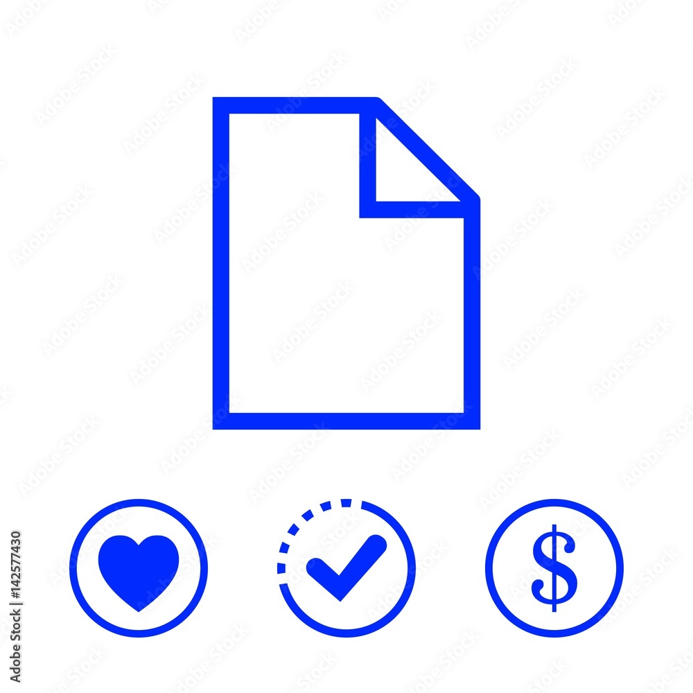 Blank sheet of paper icon stock vector illustration flat design