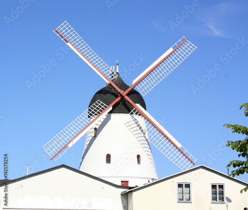Windmill against a blue sky on the island Bornholm. Denmark photo