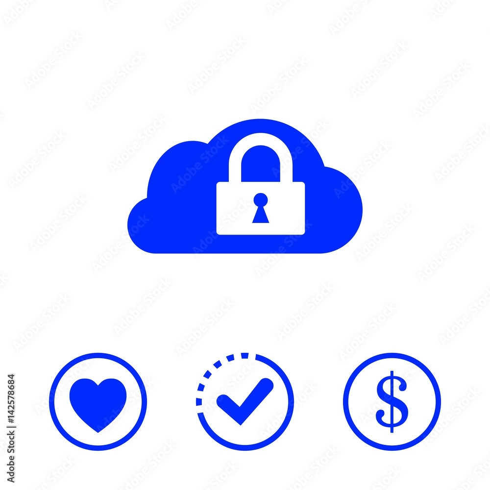 lock cloud icon stock vector illustration flat design lock cloud icon stock vector illustration flat design