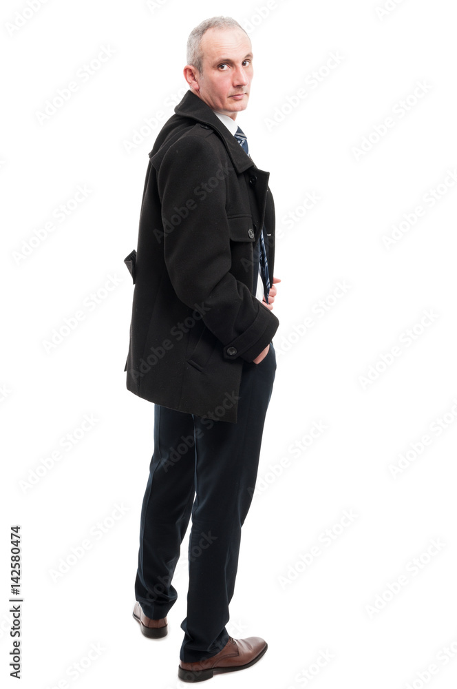 Full body of elegant man posing with hand in pocket Full body of elegant man posing with hand in pocket