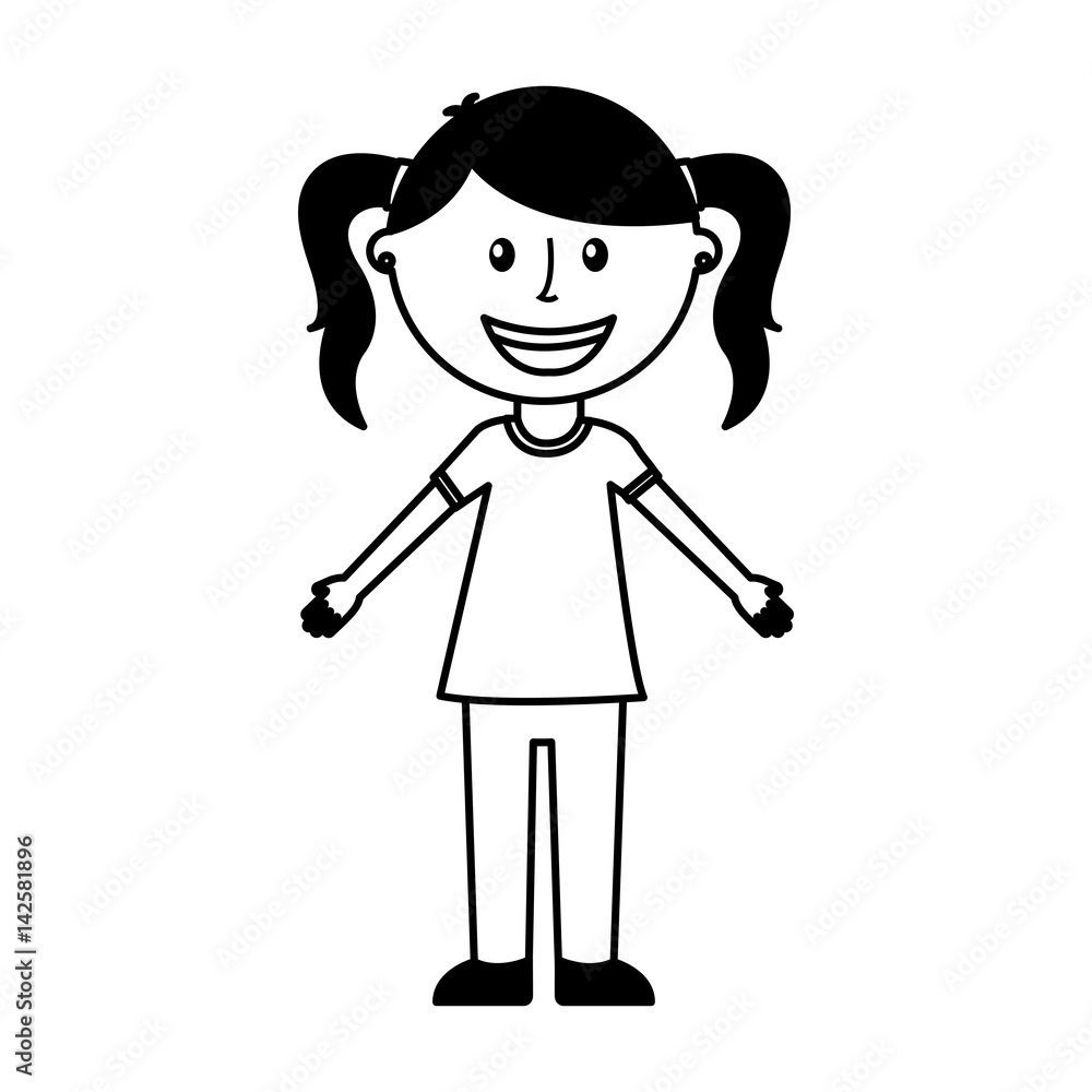 little girl character icon vector illustration design little girl character icon vector illustration design