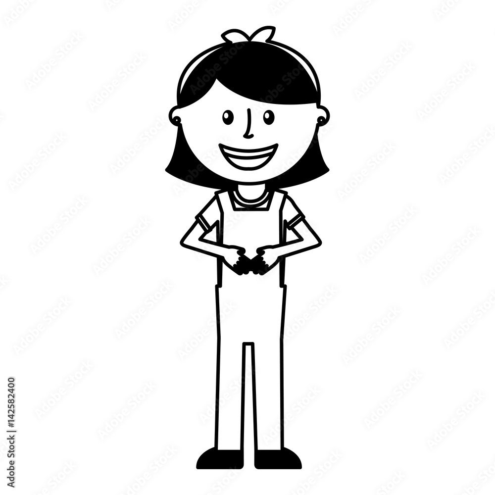 little girl character icon vector illustration design little girl character icon vector illustration design