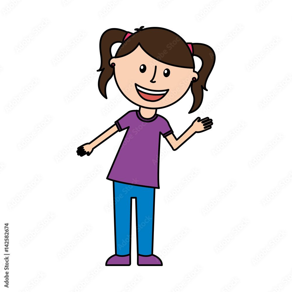 little girl character icon vector illustration design little girl character icon vector illustration design