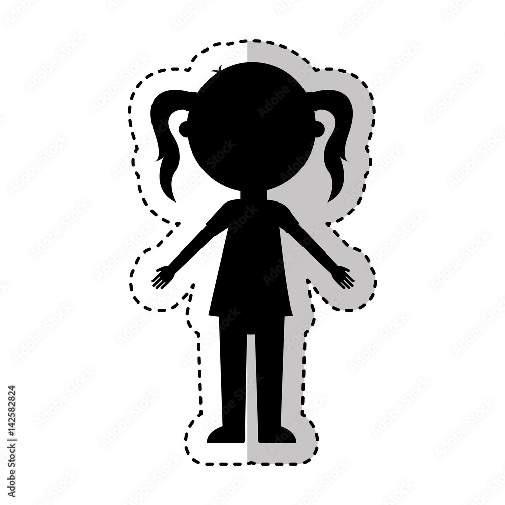 Fototapeta premium little girl character icon vector illustration design