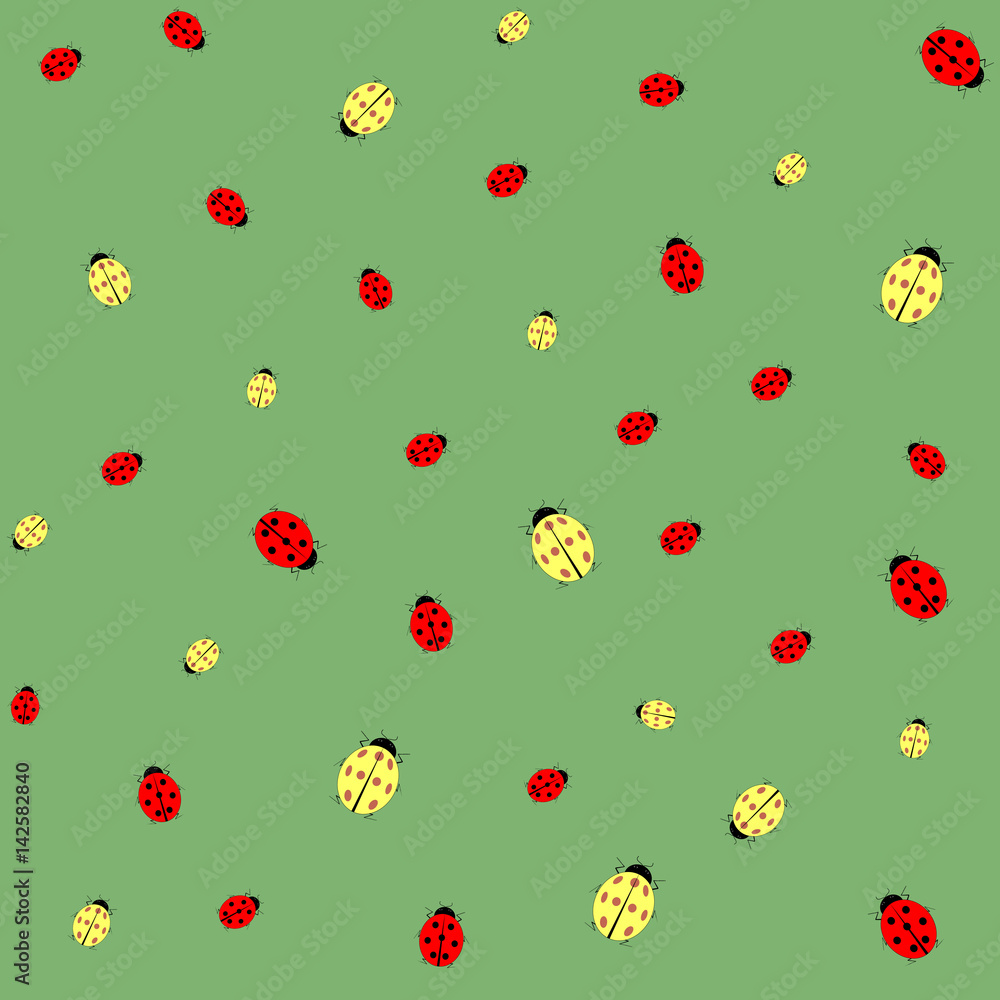 Ladybug seamless pattern