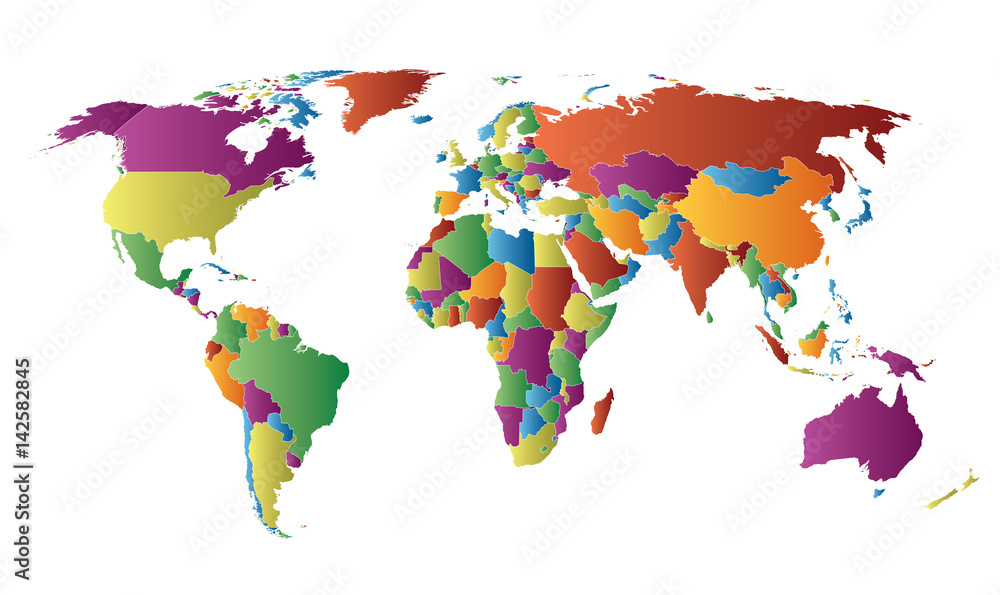 Obraz premium World Map countries