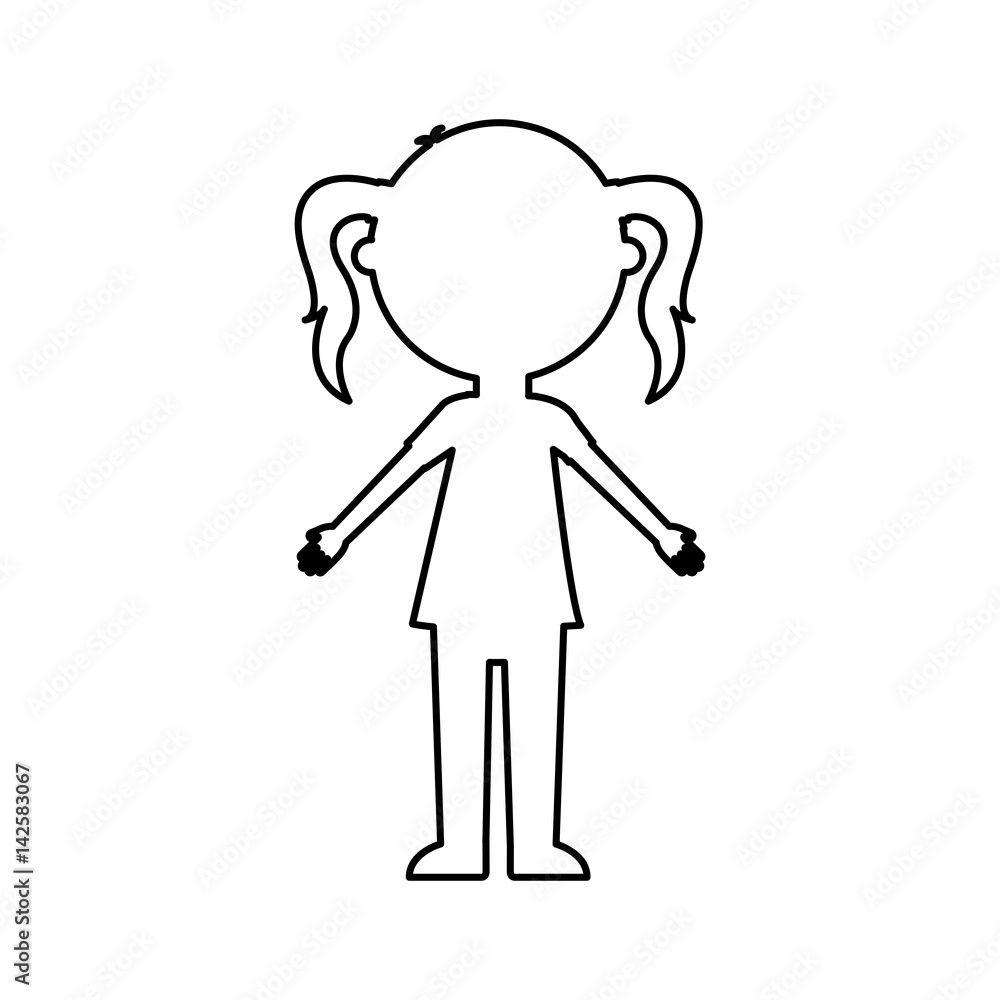 little girl character icon vector illustration design little girl character icon vector illustration design