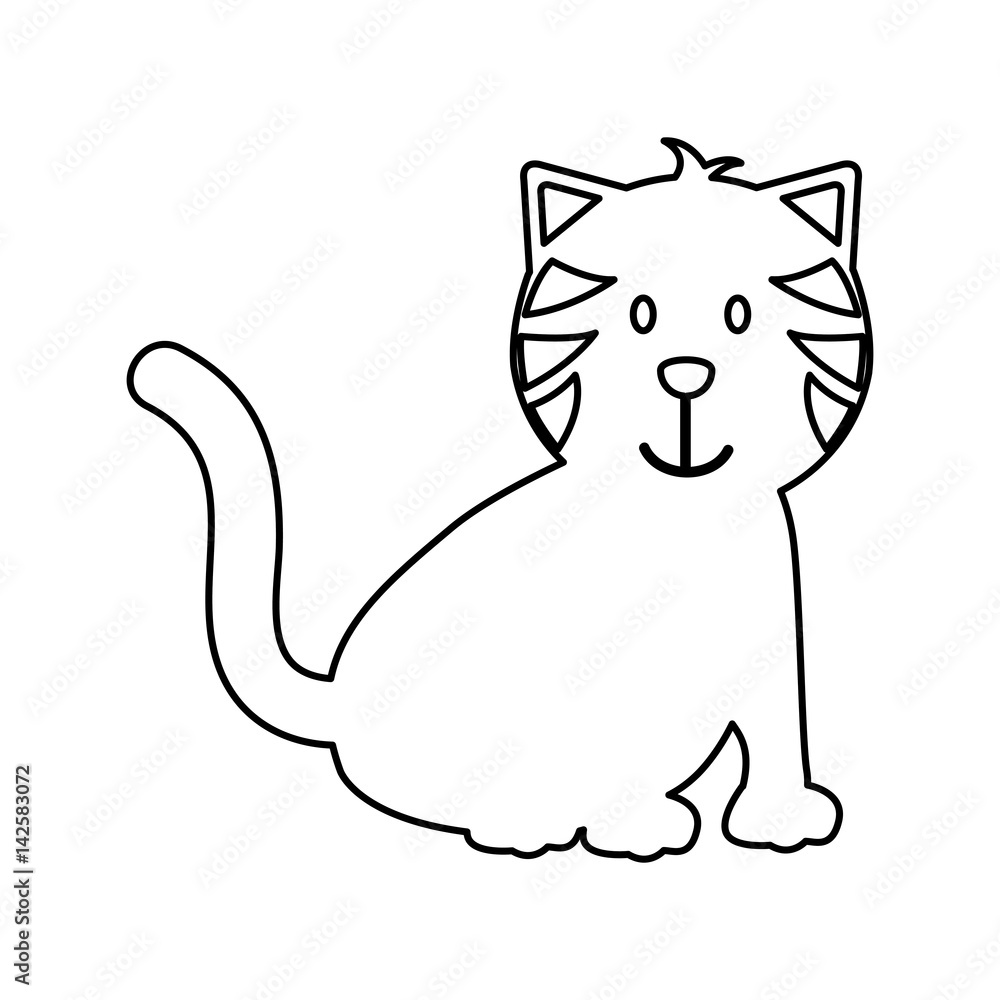 cute cat mascot icon vector illustration design