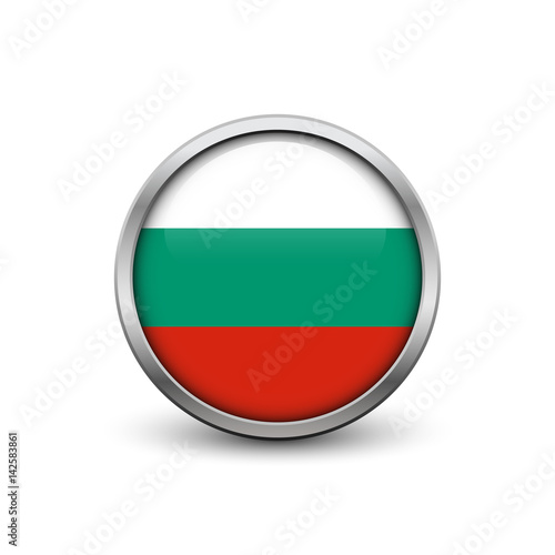 Free Download Flag of Bulgaria, button with metal frame and shadow - GFXLoad