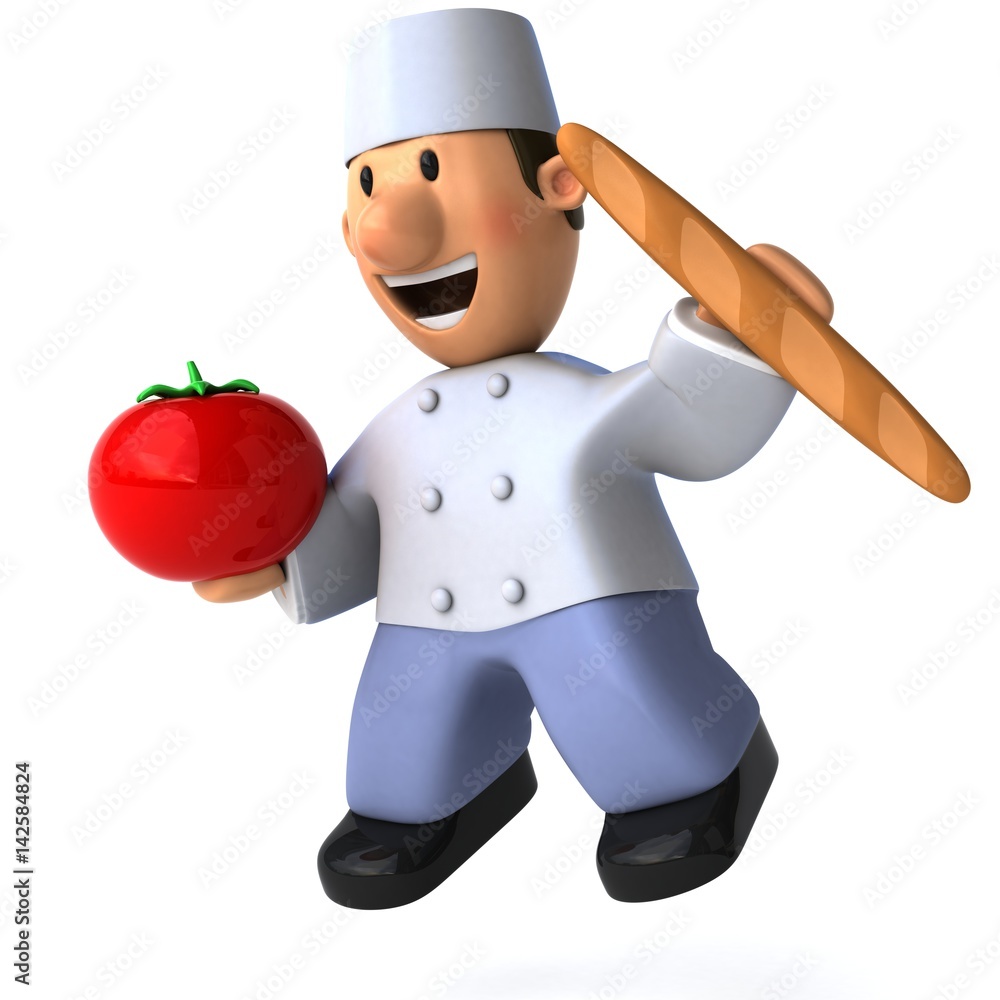 Fun baker - 3D Illustration Fun baker - 3D Illustration