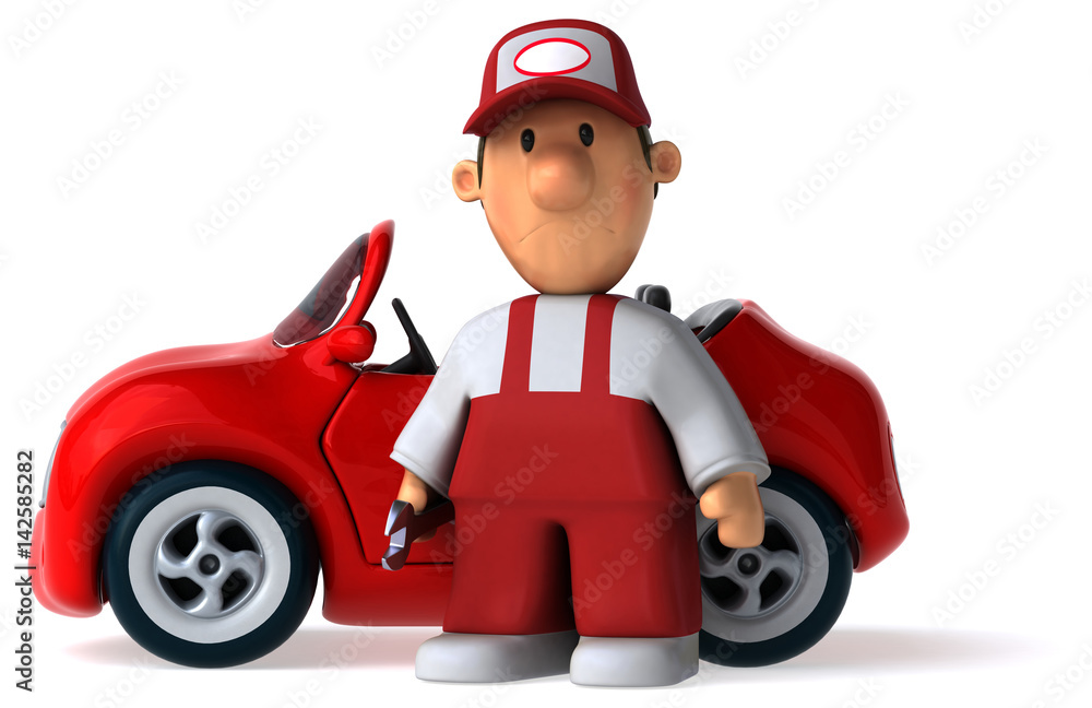 Obraz premium Fun mechanic - 3D Illustration