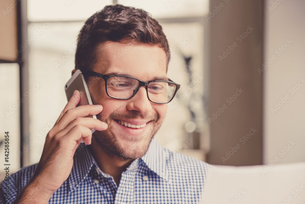 Handsome businessman working Handsome businessman working