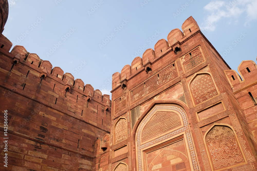 Red Fort in Agra. Uttar Pradesh, UNESCO World heritage site, India 