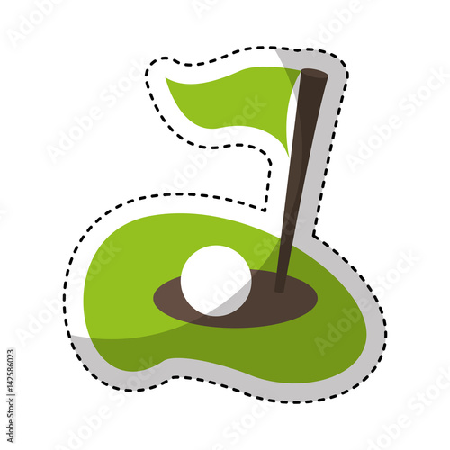 flag golf hole icon vector illustration design