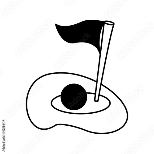 flag golf hole icon vector illustration design