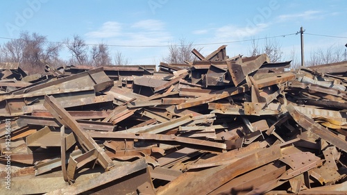 Sorting Scrap Metal. The work of an electromagnet