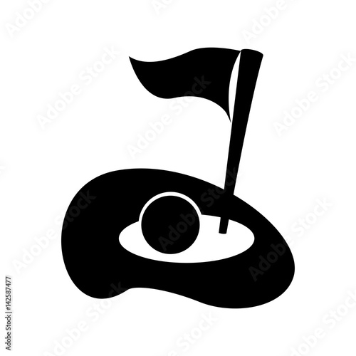 flag golf hole icon vector illustration design