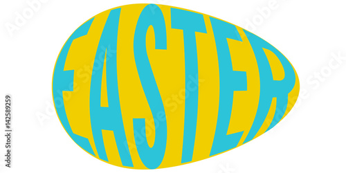 Easter eggs with the word E...