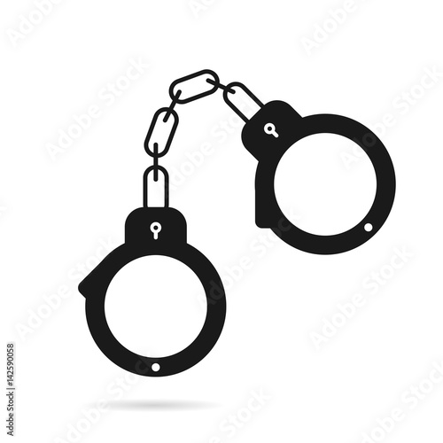 Handcuffs for policemen black icon