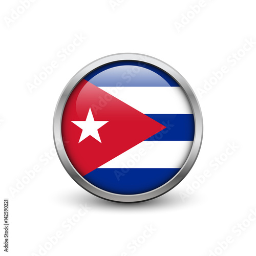 Flag of Cuba, button with metal frame and shadow Free Download Flag of Cuba, button with metal frame and shadow - GFXLoad