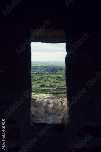 Looking trough the window of the castle