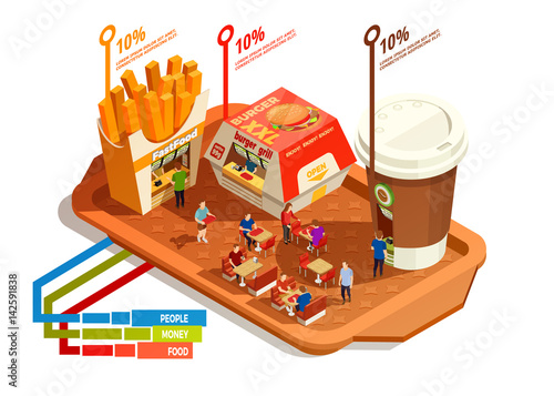 Food Court Infographic Concept