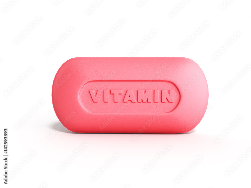 Vitamin pill 3d render on white background Vitamin pill 3d render on white background