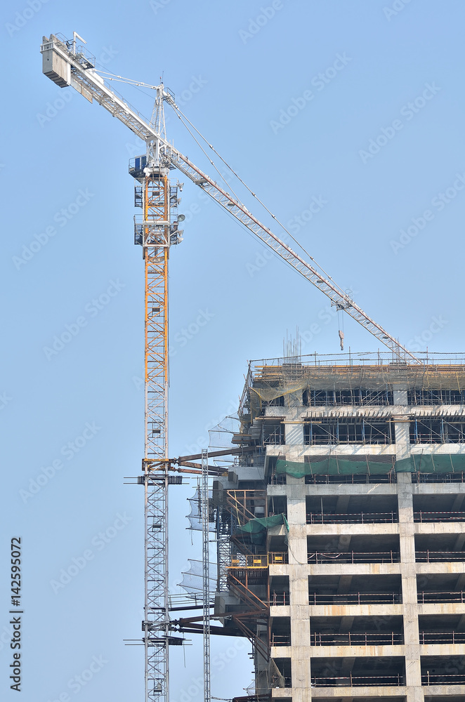 Crane in construction site