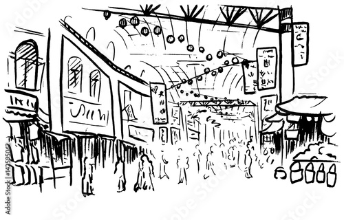 sketch of Chinatown