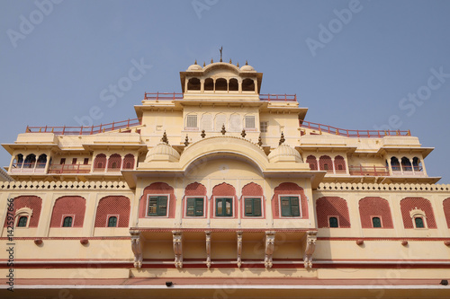 Chandra Mahal in Jaipur City Palace, Rajasthan, India. Palace was the seat of the Maharaja of Jaipur, the head of the Kachwaha Rajput clan