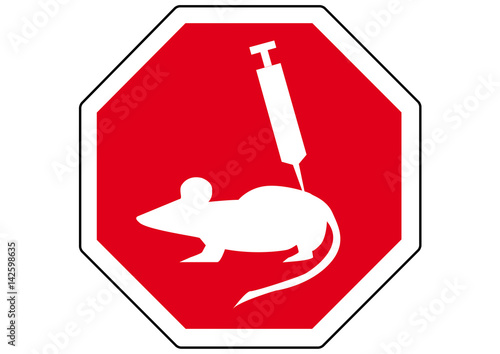 Stoppschild Tierversuche