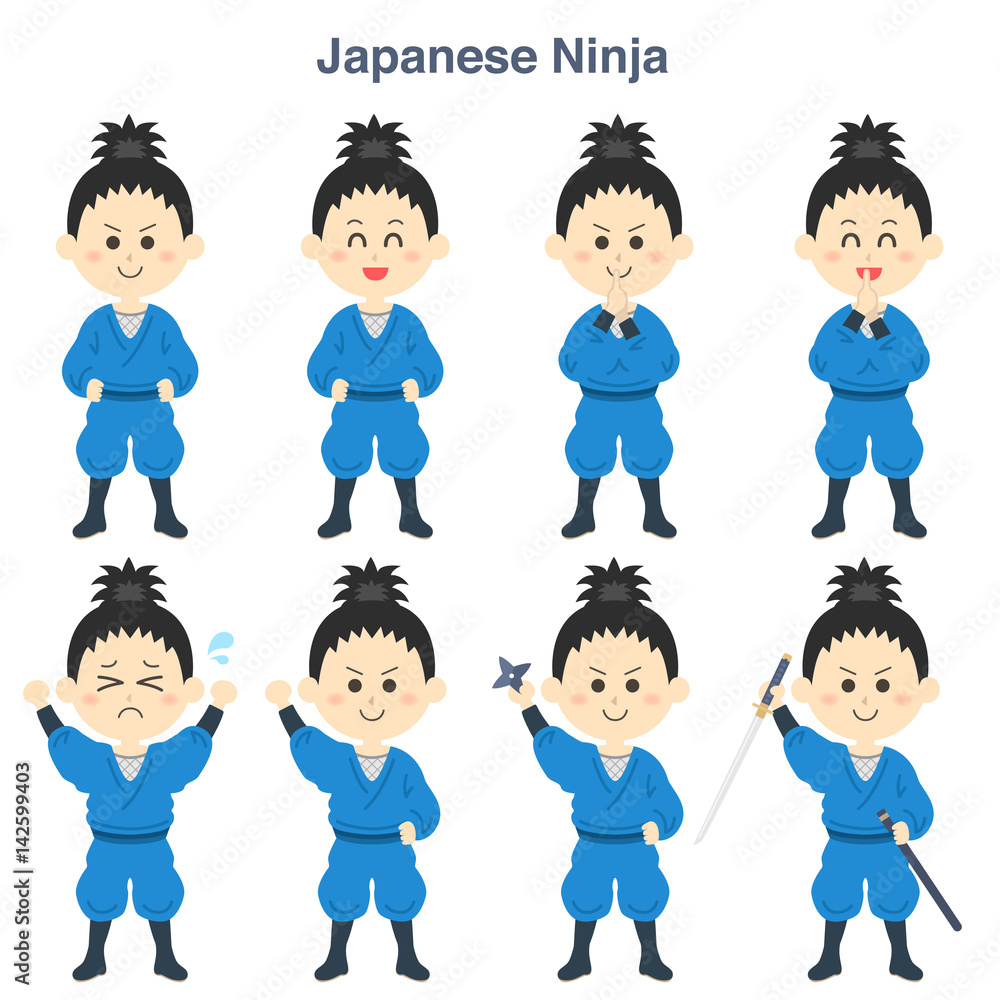 忍者のイラストセット