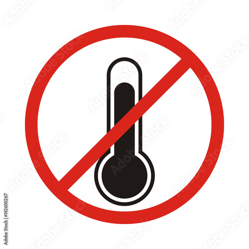 Illustration of a forbidden vector signal with a thermometer icon