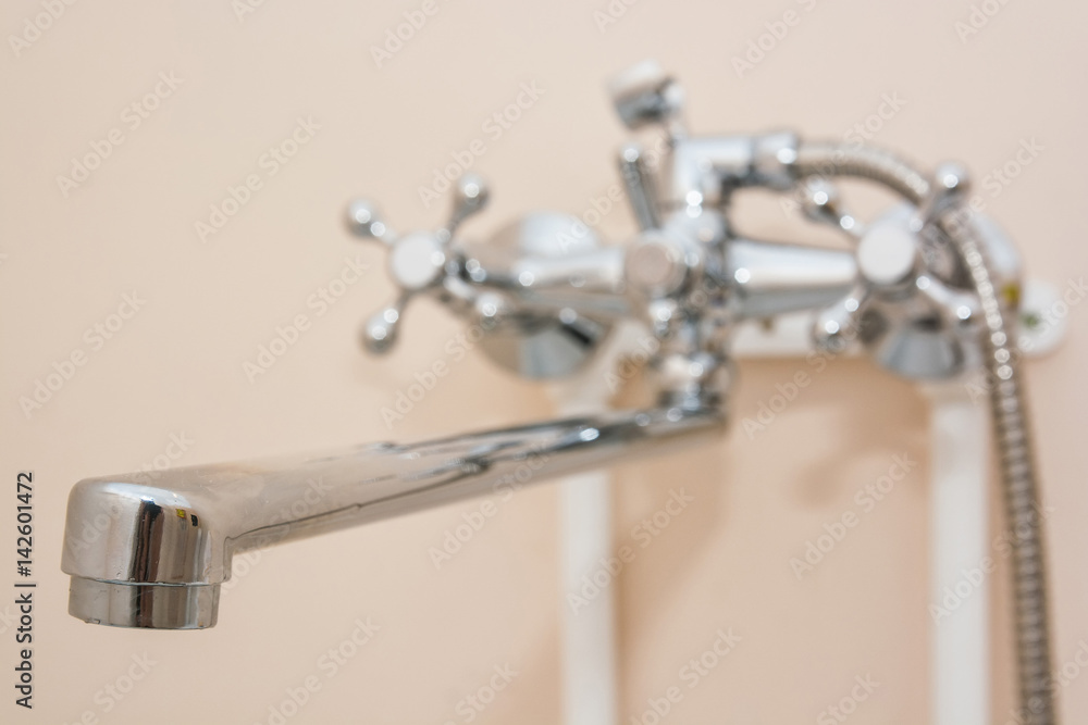 Modern bathroom washbasin with chrome faucet Modern bathroom washbasin with chrome faucet