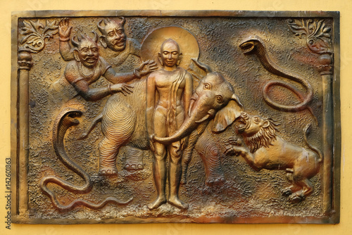 Quadro em tela The Yaksa Sulapani tries to harass Bhagavan Mahavira while absorbed in deep medi