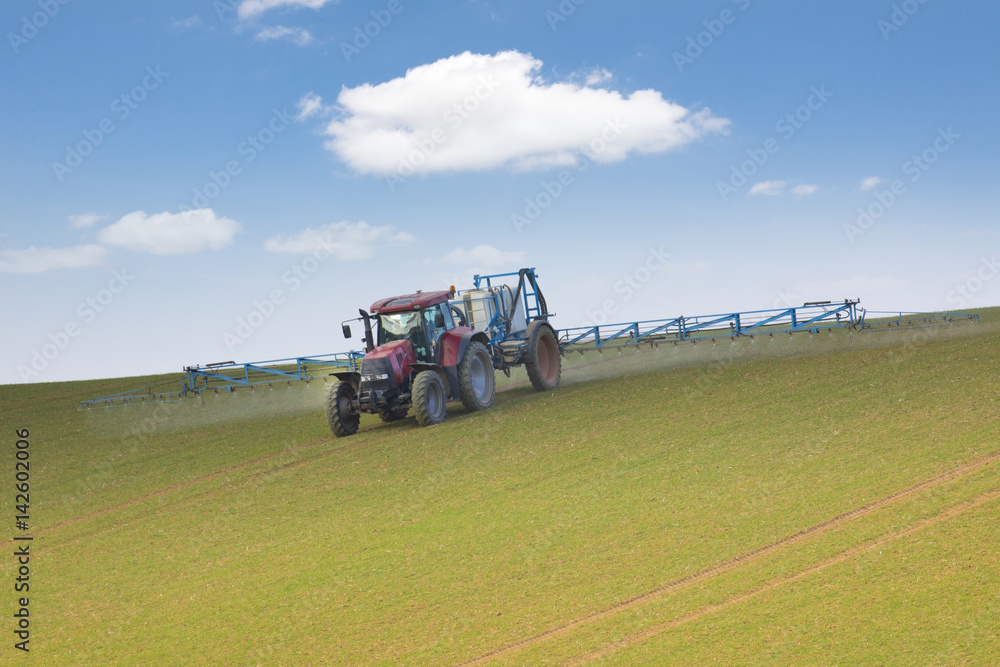 Obraz premium Spring chemical treatment of cereals