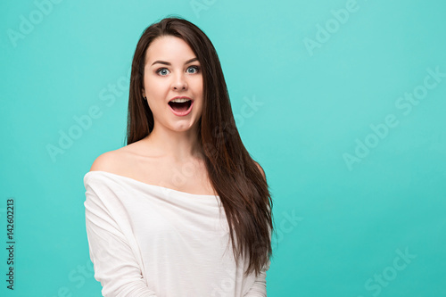 The young woman's portrait with happy emotions