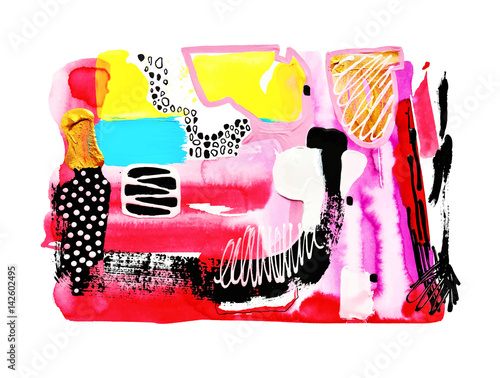 contemporary abstract art watercolor painting composition
