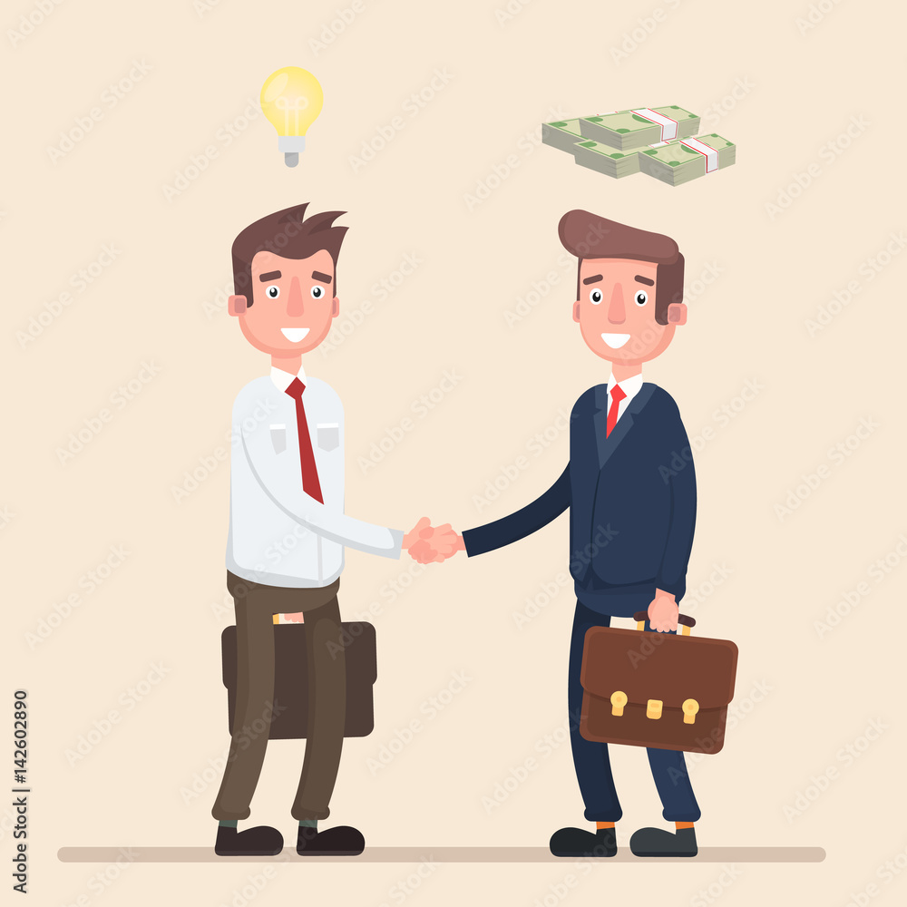 Two businessmen shaking hands to seal an agreement. Two businessmen shaking hands to seal an agreement.