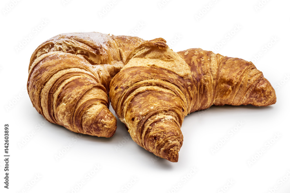 Croissants isolated on white background with clipping path Croissants isolated on white background with clipping path