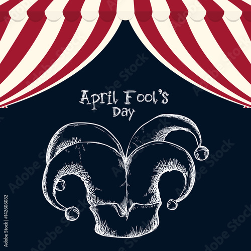 april fools day hat joker sketch vector illustration eps 10
