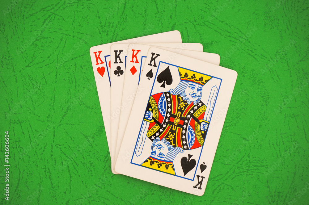 Poker. Kare of kings. Playing cards, four kings. Stock Photo | Adobe Stock