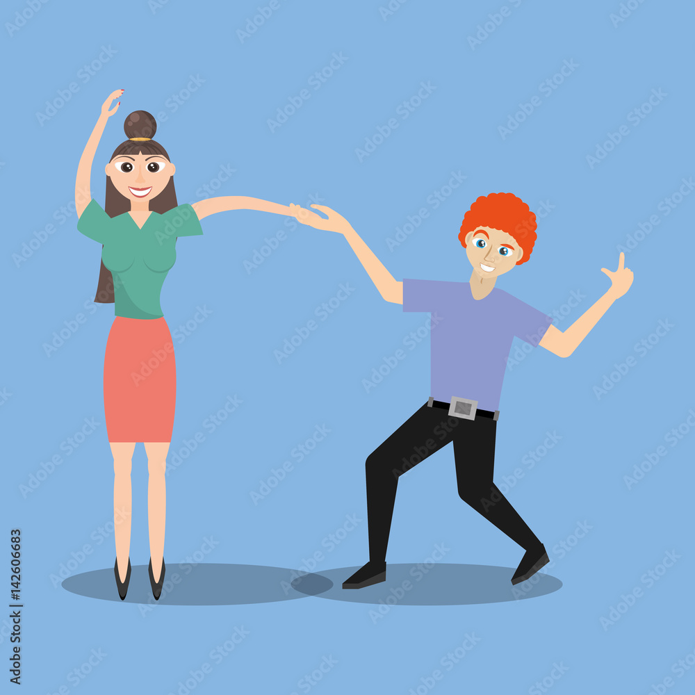 couple dancing together vector illustration eps 10 couple dancing together vector illustration eps 10