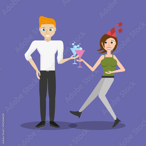 couple dancing together vector illustration eps 10