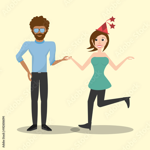 couple dancing together vector illustration eps 10