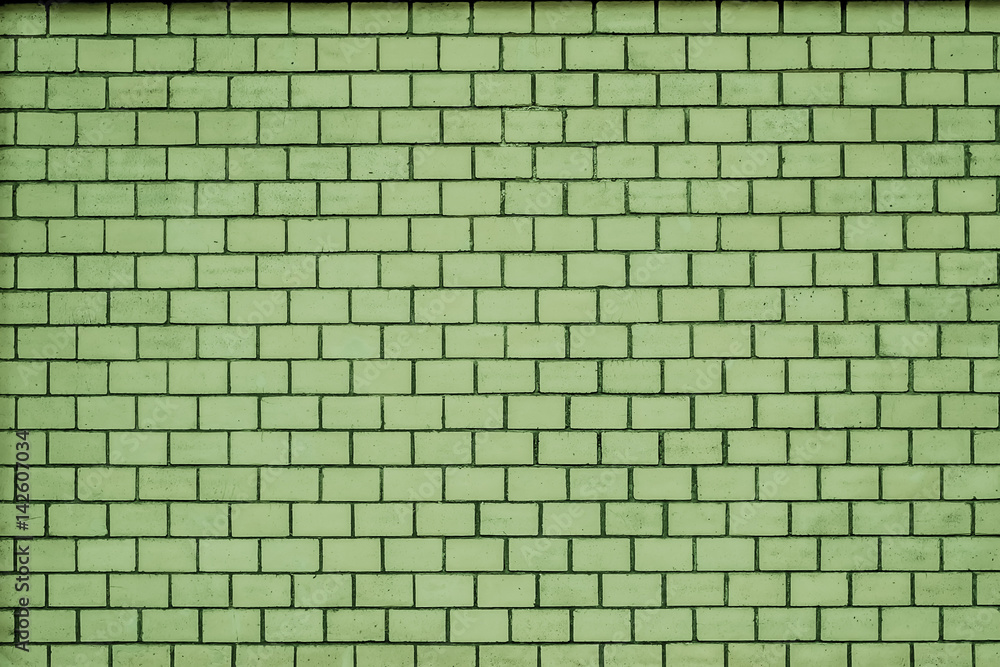 An old pale green brick wall texture for background Stock Photo | Adobe ...