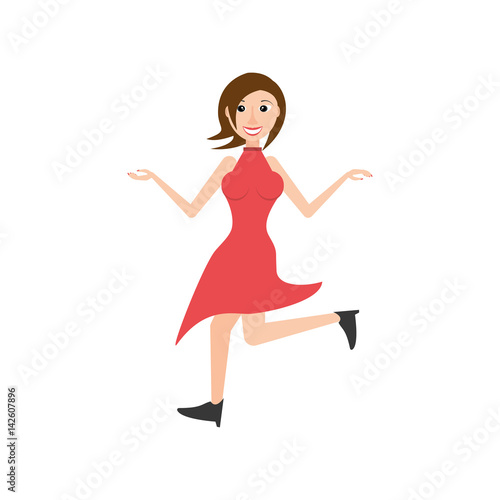 cheerful woman party celebration vector illustration eps 10