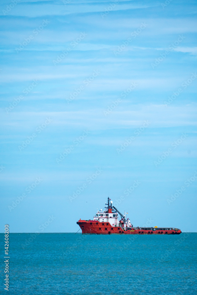 Cargo ships in the sea